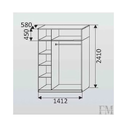 Трёхстворчатый шкаф с антресолью